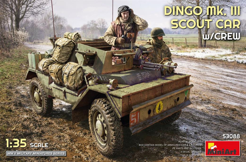 MiniArt 1/35 53088 Dingo MkIII Scout Car with Crew Plastic Kit