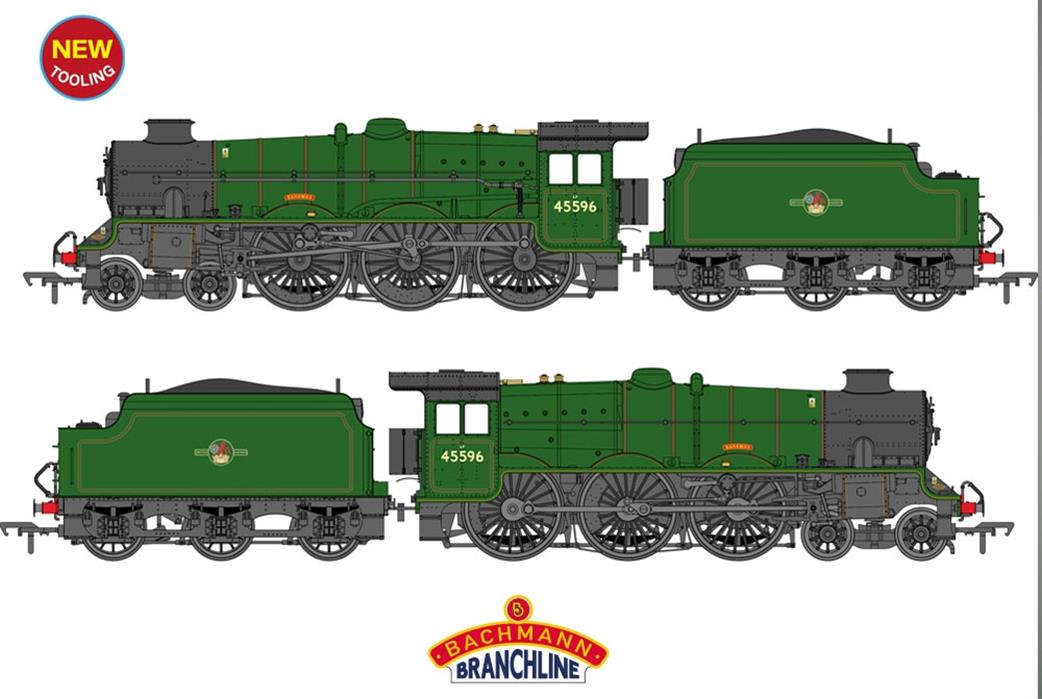 Bachmann OO 35-977A LMS Jubilee w/Welded Tender 45596 Bahamas BR Lined Green (L/C)