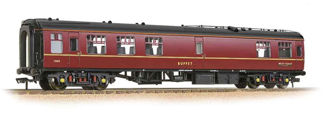 Bachmann OO 39-266 WCRC Mk1 RMB Miniature Buffet Car Maroon West Coast Railway