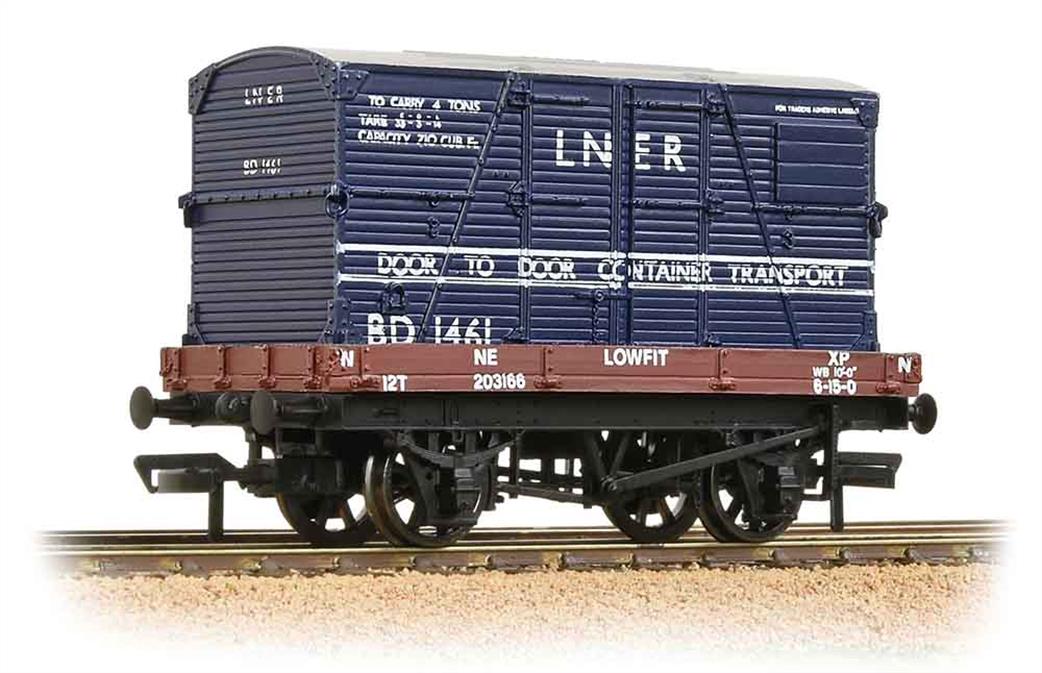 Bachmann OO 37-481 LNER 1 Plank Wagon with BD Container