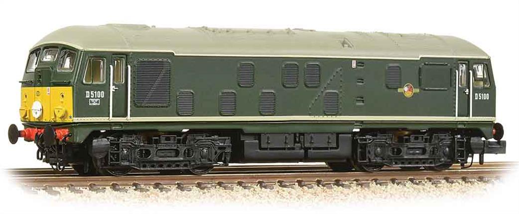 Graham Farish N 372-981 BR D5100 Derby Type 2 Class 24 Bo-Bo Diesel Green Small Warning Panels