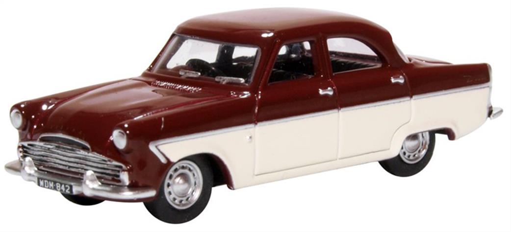 Oxford Diecast 1/76 76FZ002 Ford Zodiac MkII Imperial Maroon/Ermine White