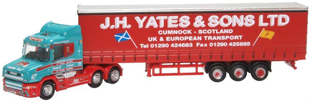 Oxford Diecast 1/148 NTCAB008 Scania T Cab Curtainside J H Yates & Sons