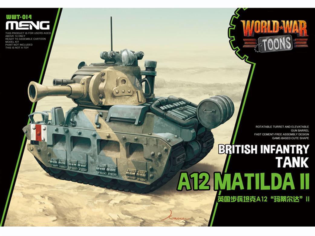 Meng  WWT-014 World War Toon British Infantry Tank A12 Matilda 2 Tank Kit