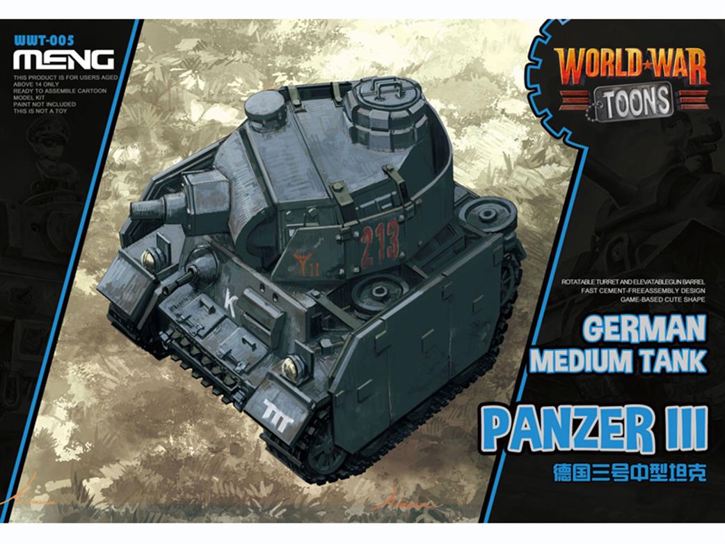 Meng  WWT-005 World War Toon German Panzer III Tank Kit