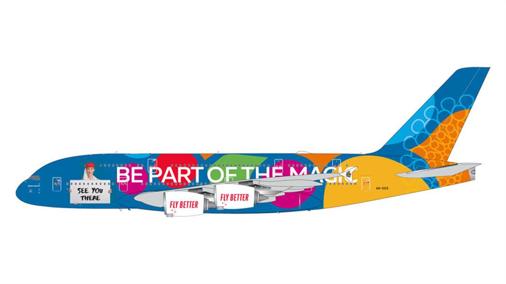 Gemini Jets 1/200 G2UAE1409 Emirates A380 A6-EES Destination Dubai Be Part Of The Magic Aircraft Model