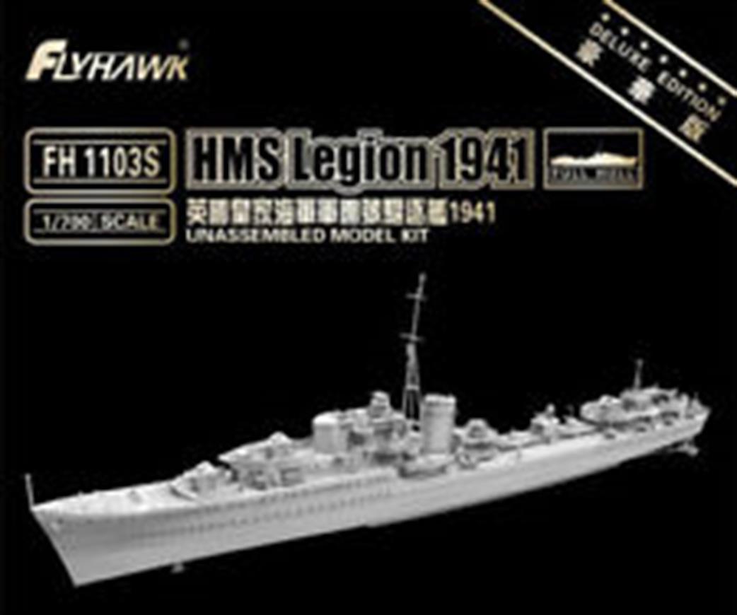 Flyhawk 1/700 FH1103S HMS Legion 1941 L Class Destroyer Deluxe Edition Plastic Kit