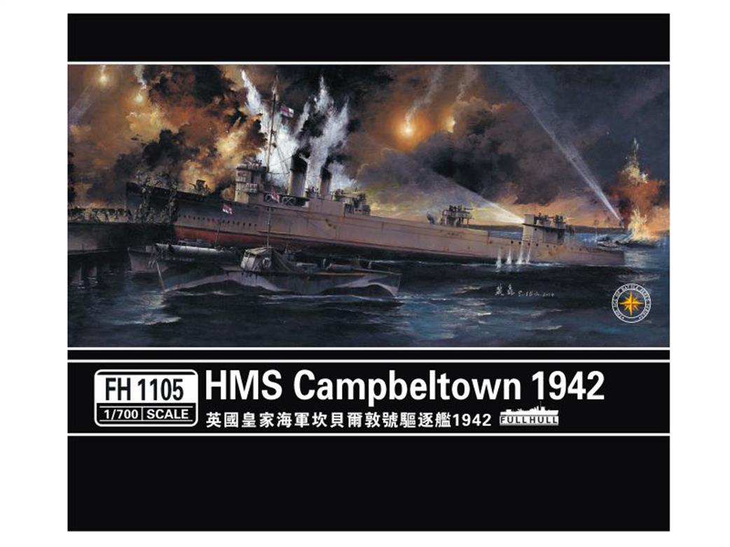 Flyhawk 1/700 FH1105 HMS Campbeltown 1942 Town Class Destroyer Plastic Kit