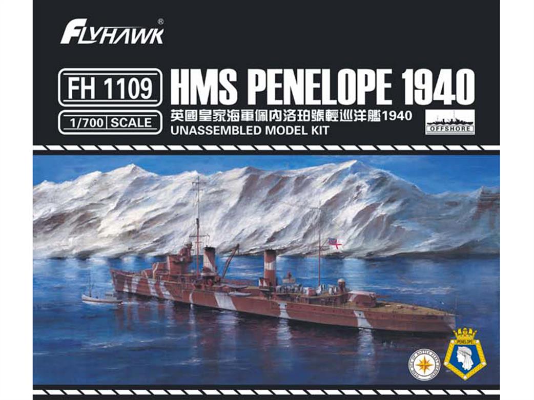 Flyhawk 1/700 FH1109 HMS Penelope 1940 Arethusa Class Light Cruiser Plastic Kit