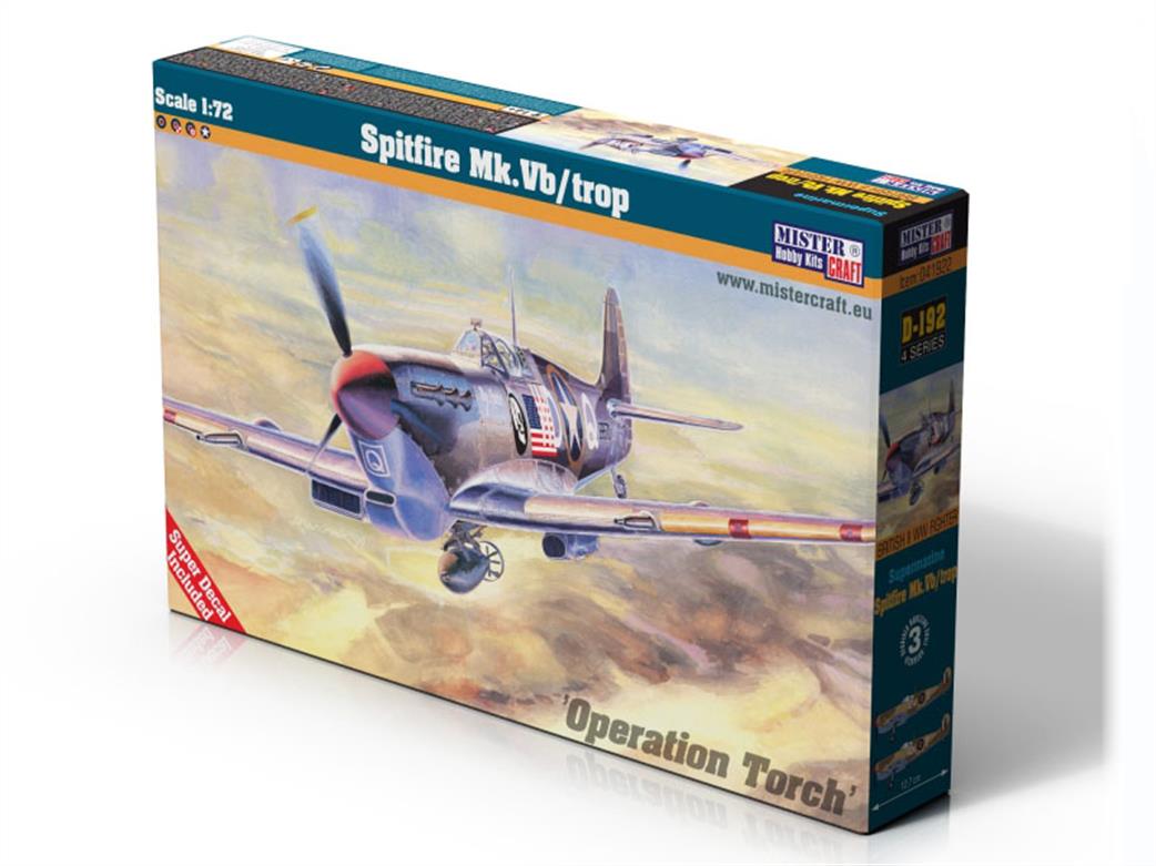 MisterCraft 1/72 041922 Spitfire Mk.VB Tropical Fighter Aircraft Kit