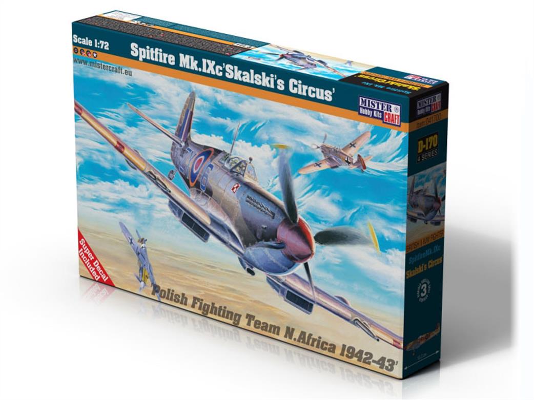 MisterCraft 1/72 MCD170 Spitfire Mk.IXC Skalskis Circus Fighter Aircraft Kit