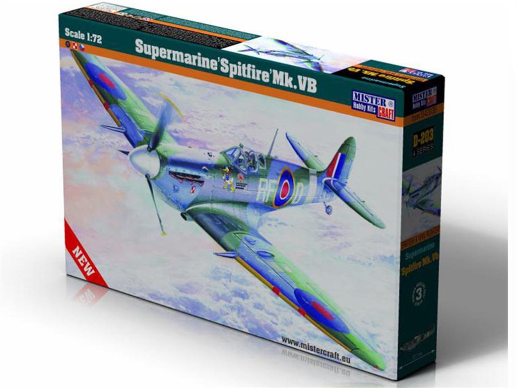 MisterCraft 1/72 042035 Spitfire Mk.VB Fighter Aircraft Kit