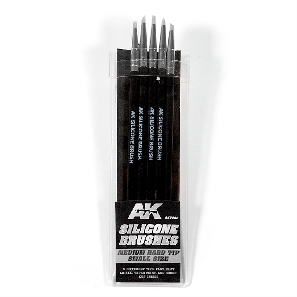 AK Interactive  AK9085 Silicone Brushes Medium Hard Tip Small Size
