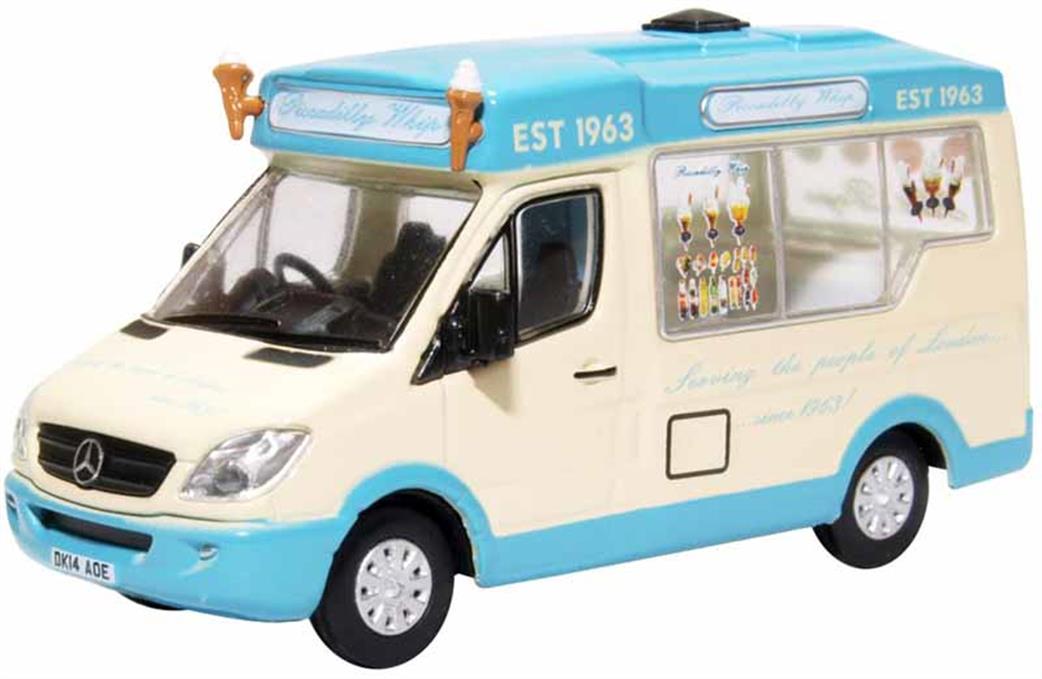 Oxford Diecast 1/76 76WM007 Whitby Mondial Ice Cream Van Piccadilly Whip