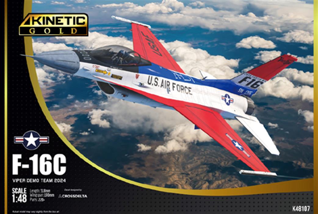 Kinetic Models 1/48 K48107 F-16C  Viper Team Demo Jet Fighter Plastic Kit