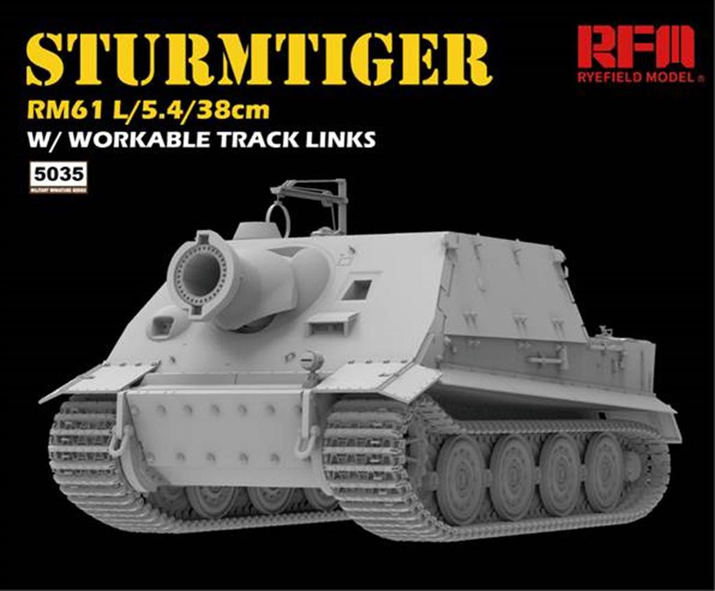 Rye Field Model 1/35 5035 Sturmtiger RM61 L/5.4/38cm with Workable Track Links