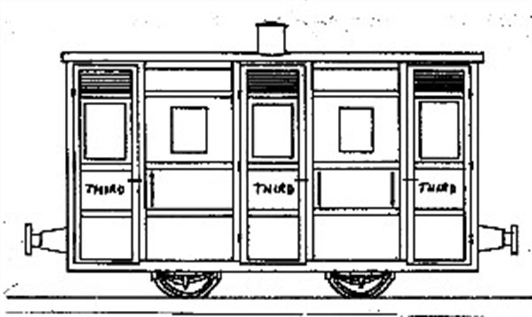 Dundas Models OO9 DM43 Festiniog & Blaenau Third Class 4 Wheel Coach Kit