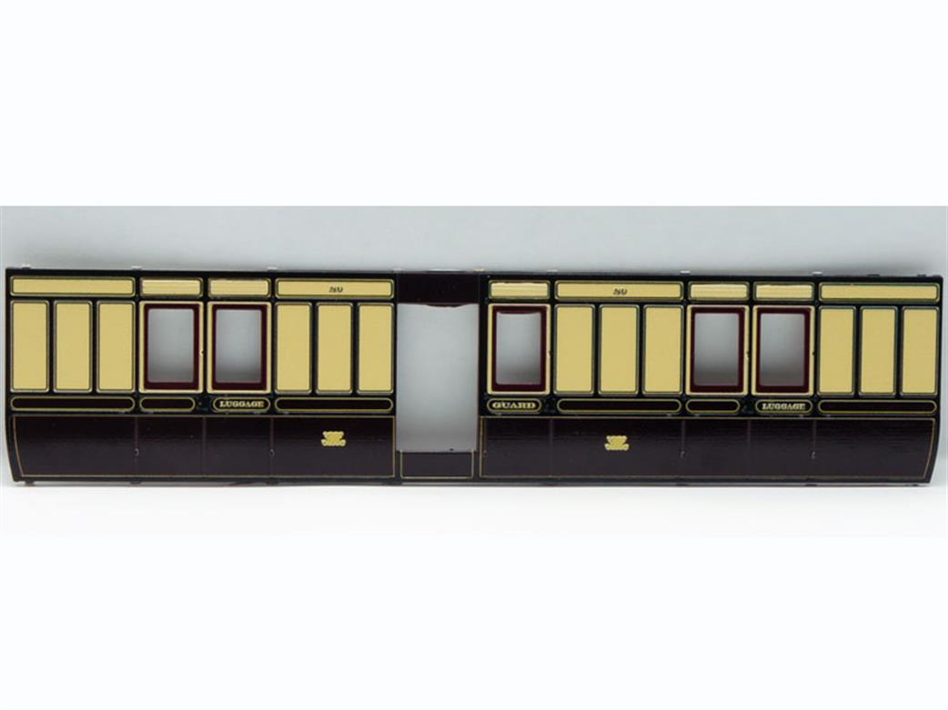 Slaters Plastikard O Gauge 7C05P Pre-Painted GWR 4 Wheel Luggage Brake Van Dia. V5 Coach Kit