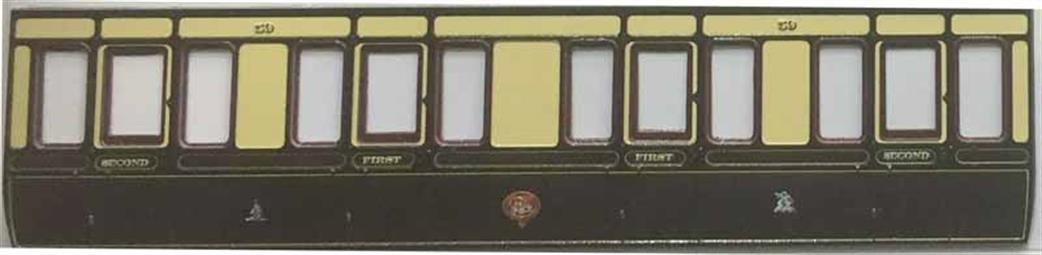 Slaters Plastikard O Gauge 7C06P Pre-Painted GWR 4 Wheel Composite Coach Kit