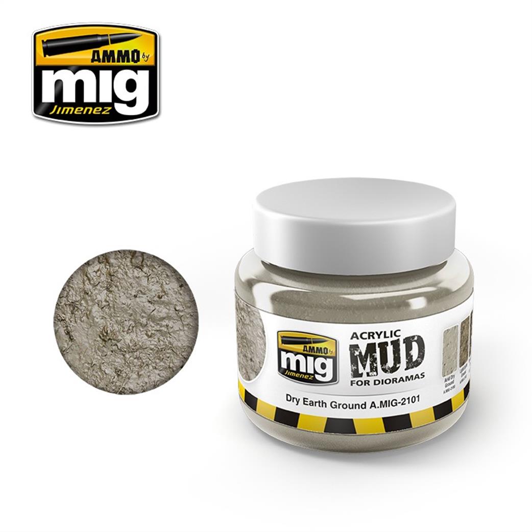 Ammo of Mig Jimenez  A.MIG-2101 Dry Earth Ground Texture  Acrylic 250ml