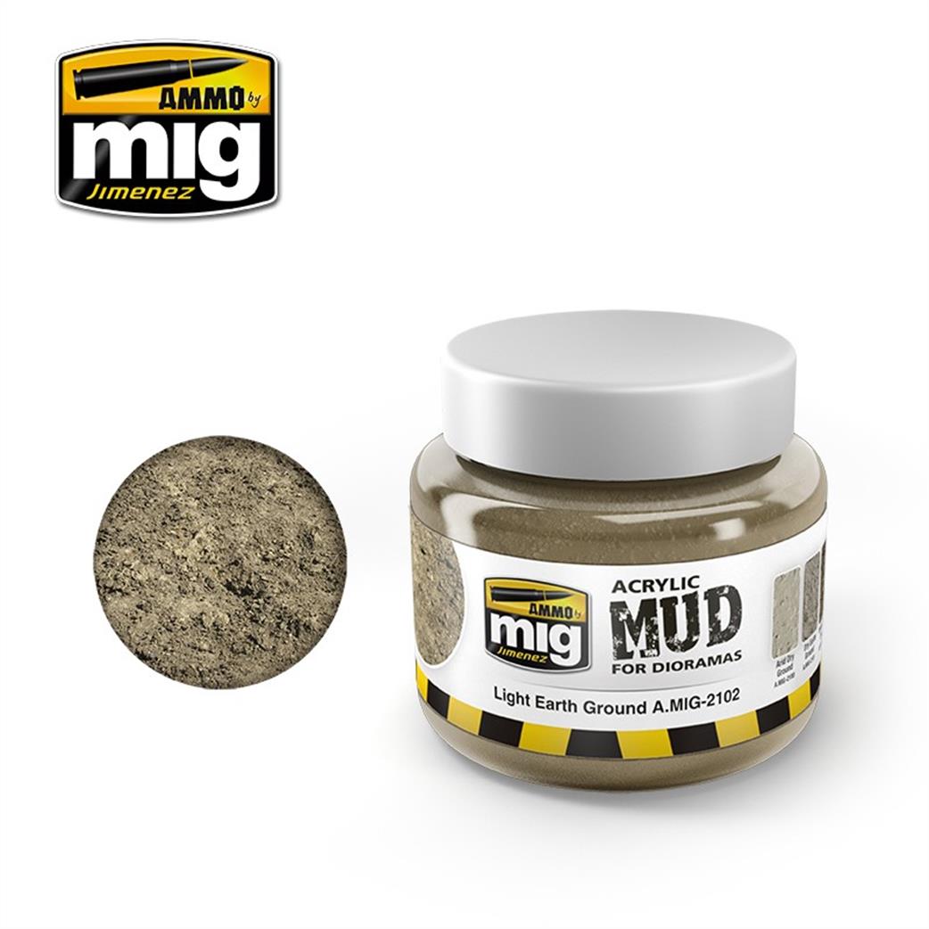 Ammo of Mig Jimenez  A.MIG-2102 Light Earth Ground Texture  Acrylic 250ml