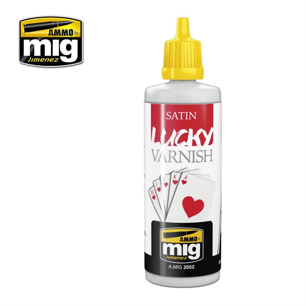 Ammo of Mig Jimenez  A.MIG-2052  Satin Lucky Varnish 60ml Pot