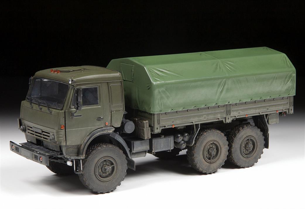 Zvezda 1/35 3697 Russian 6x6 Kamaz 5350 Mustang Military Truck Kit