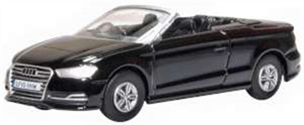 Oxford Diecast 1/76 76S3002 Audi S3 Cabriolet Mythos Black