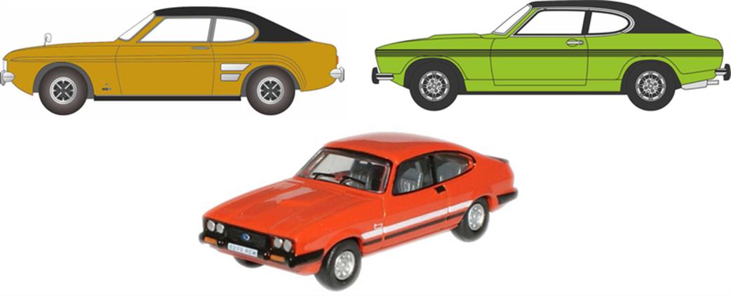 Oxford Diecast 1/76 76SET69 3 Piece Set Ford Capri