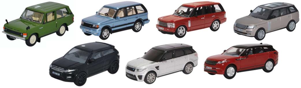 Oxford Diecast 1/76 76SET72 7 Piece Range Rover Set