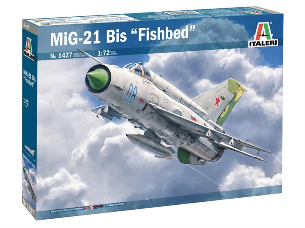 Italeri 1/72 1427 Russian Mig21 BIS Fighter Aircraft Kit