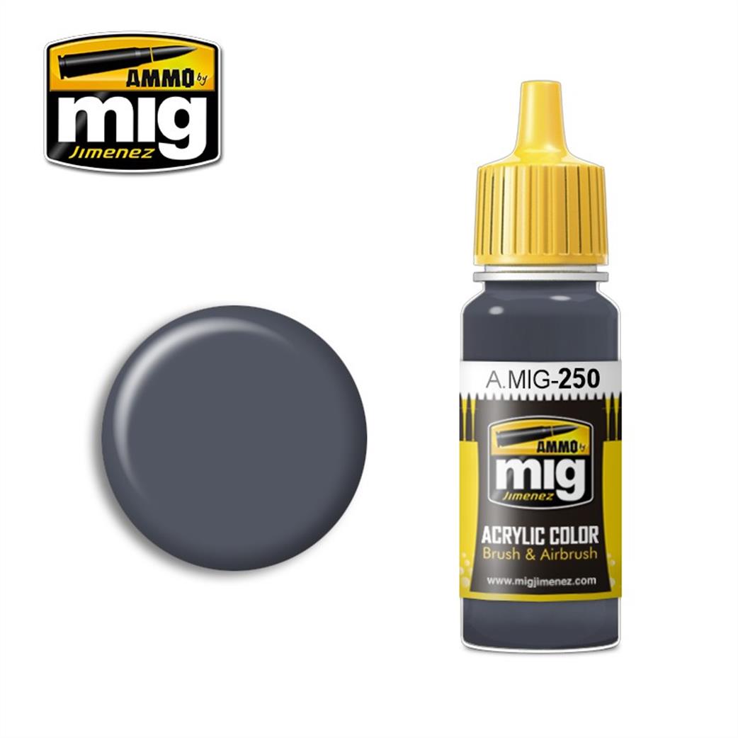 Ammo of Mig Jimenez  A.MIG-250 250 Night Blue Grey 17ml Acrylic Paint