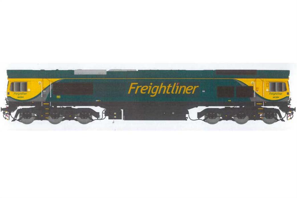 Dapol O Gauge 7D-066-002 Freightliner 66504 EMD Class 66 Diesel Locomotive Freightliner Powerhaul Livery