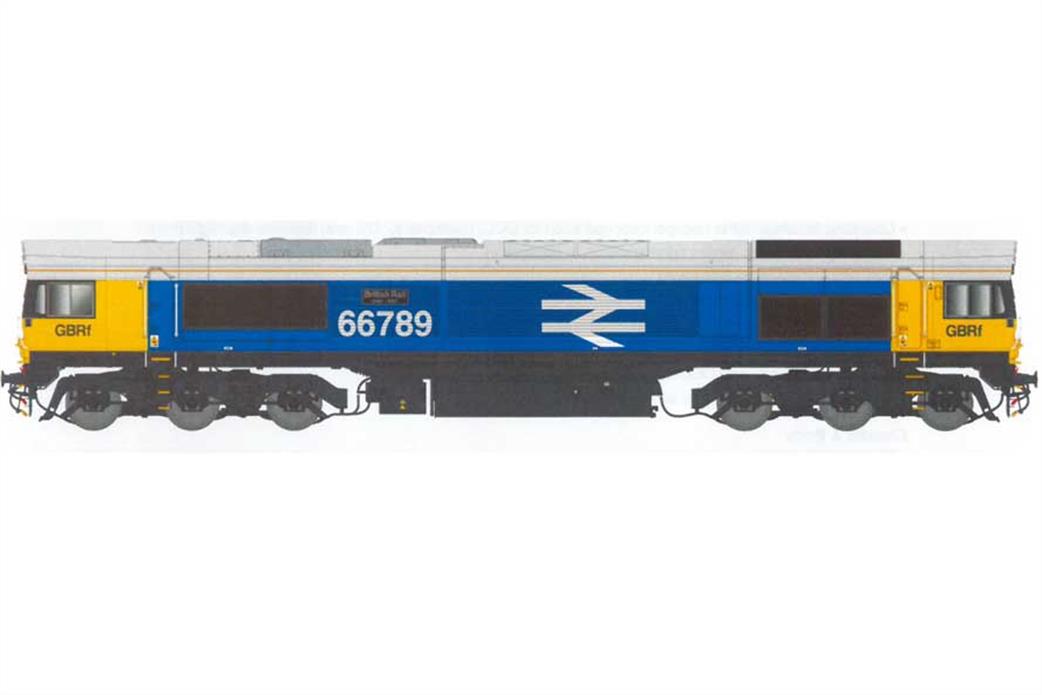 Dapol O Gauge 7D-066-005 GBRf 66789 British Rail 1948-1997 EMD Class 66 Locomotive BR Logo Blue Livery