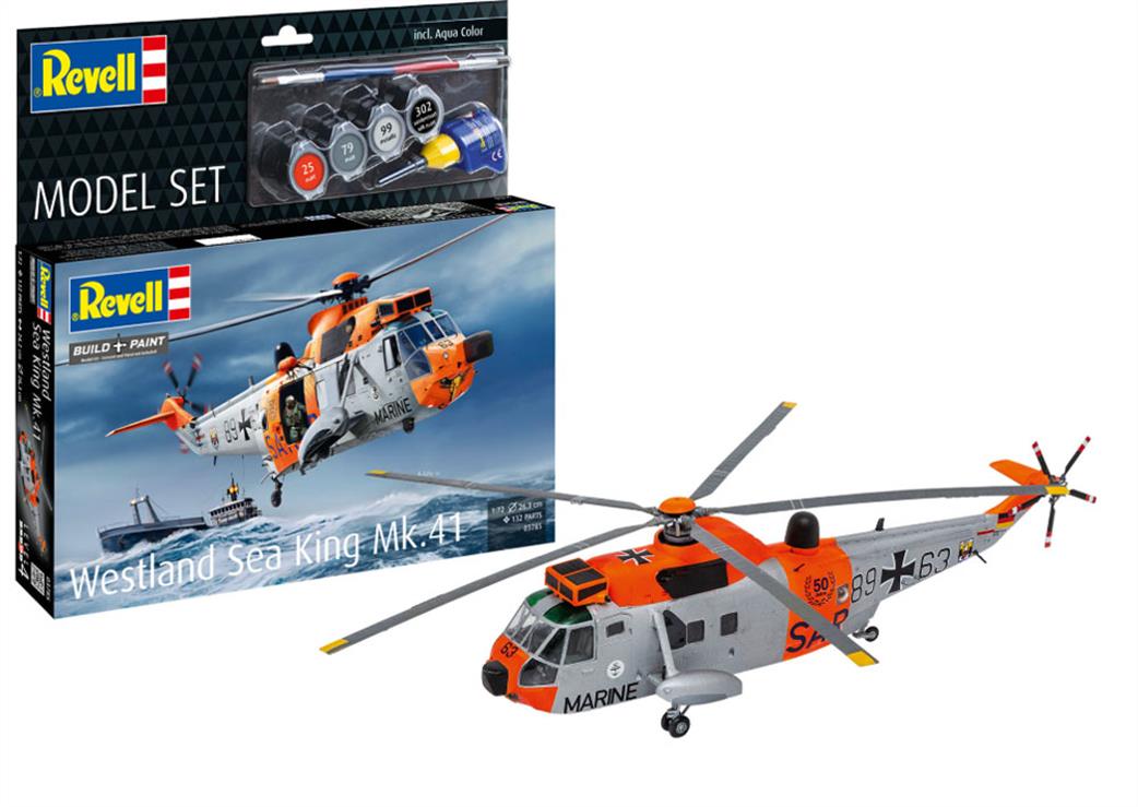 Revell 1/72 63785 Westland Sea King Mk 41 Rescue Helicopter Model Set