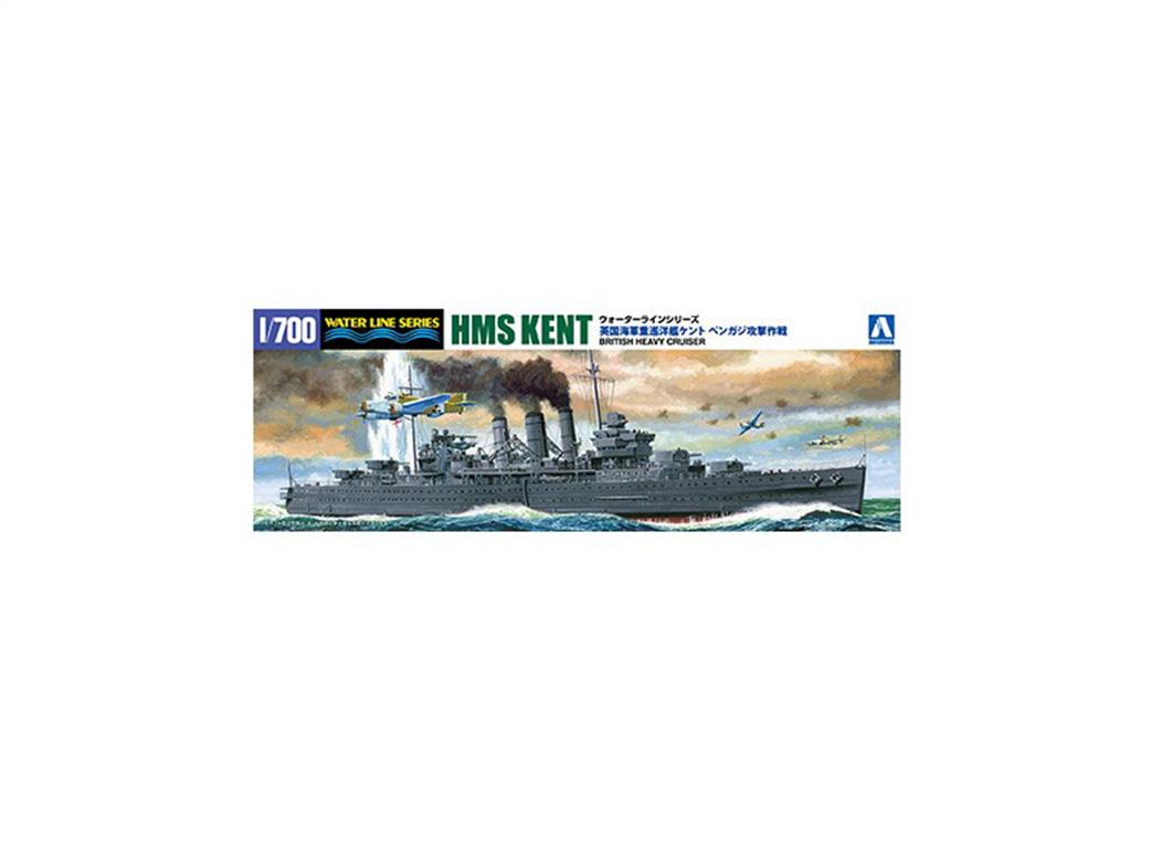 Aoshima 1/700 05671 HMS Kent County Class Heavy Cruiser Kit Attack of Benghazi