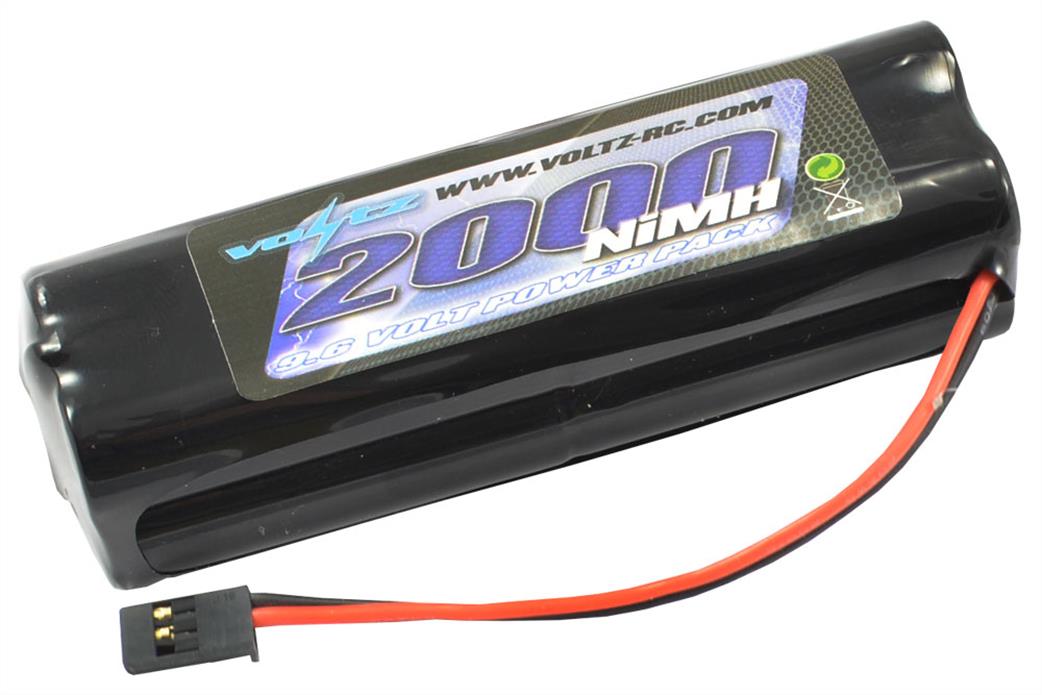 Voltz  VZ0181 9.6v 2000mAh Ni-Mh Transmitter Square Battery Pack (JR/FUT)