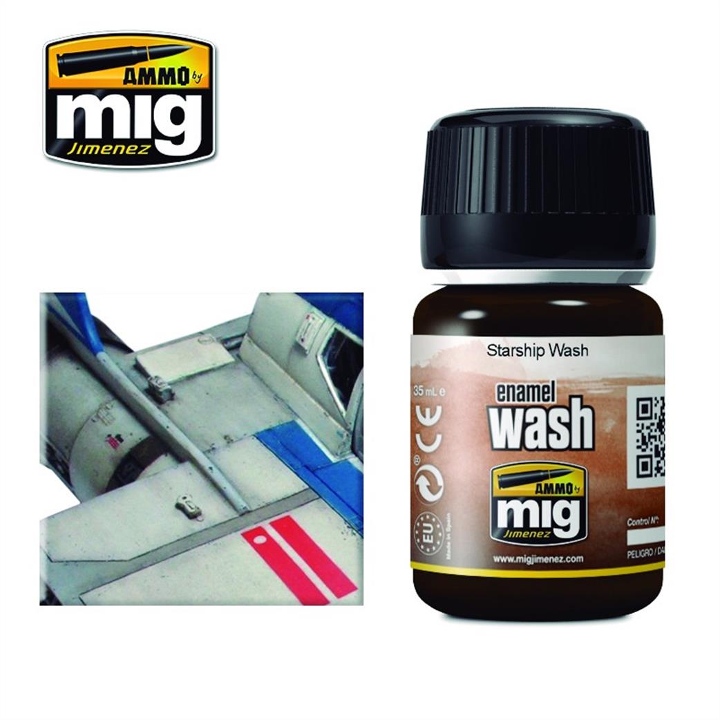 Ammo of Mig Jimenez  A.MIG-1009 Starship Enamel Weathering Wash 35ml Jar