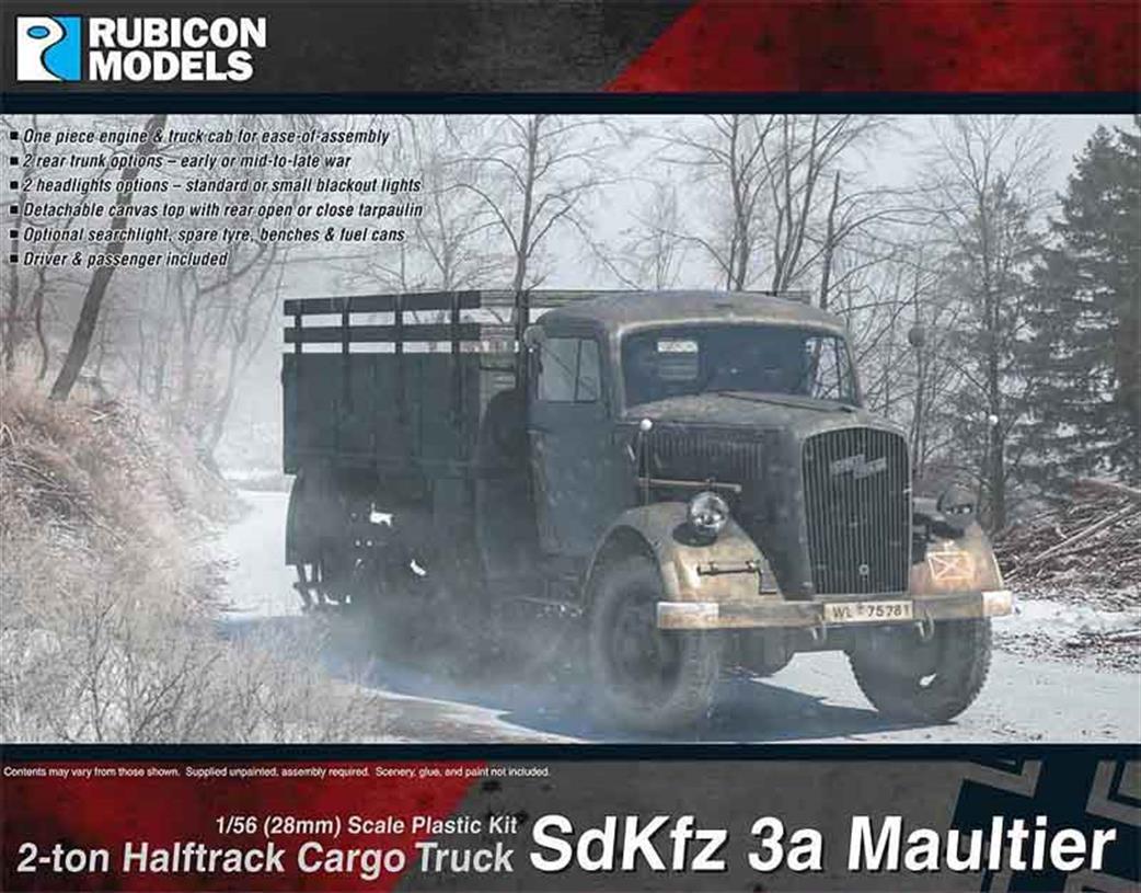 Rubicon Models 1/56 28mm 280046 German SdKfz 3a Maultier Half Track Truck Plastic Model Kit