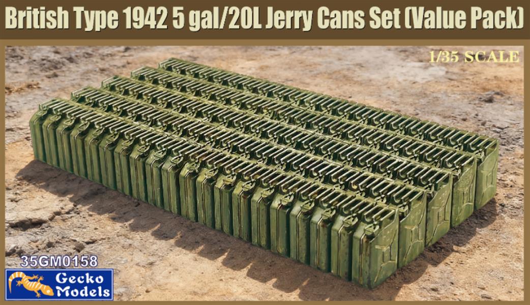 Gecko Models 1/35 35GM0158 British Type 1942 5 gal/20L Jerry Cans Set