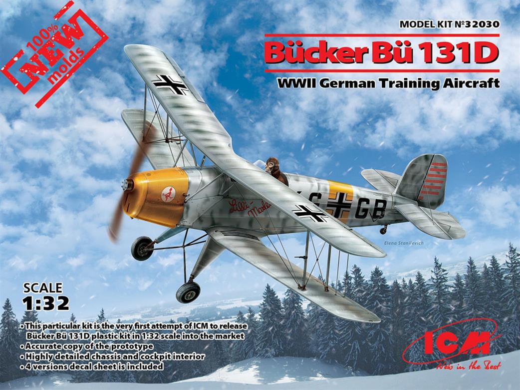 ICM 1/32 32030 Bücker Bü 131D WWII German Training Aircraft Kit