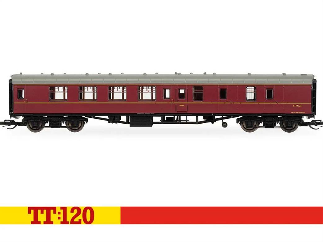 Hornby TT:120 TT4002 BR Mk1 BSK Brake Second Corridor Coach E34735 Maroon