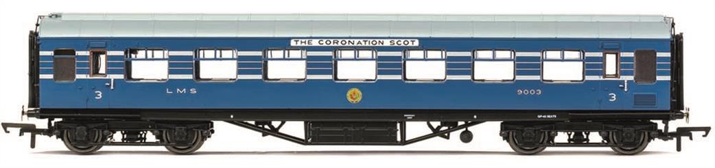 Hornby OO R40056 LMS Coronation Scot RTO Restaurant Third Coach 9003 Coronation Scot Blue Livery