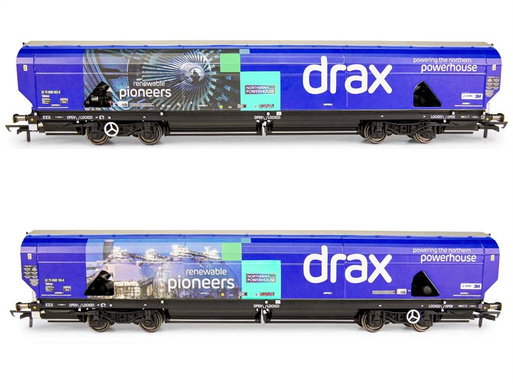 Hornby OO R60177A Drax Biomass Wagon Pack Wagons 83700698083-8 & 83700698158-8