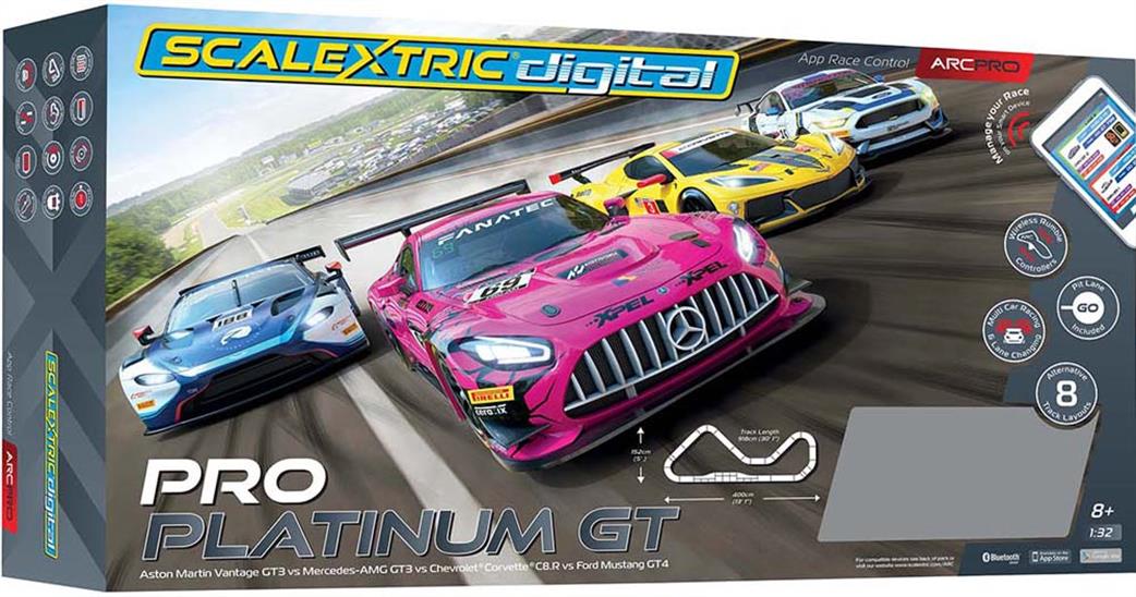 Scalextric 1/32 C1436M ARC PRO Platinum Slot Car Set