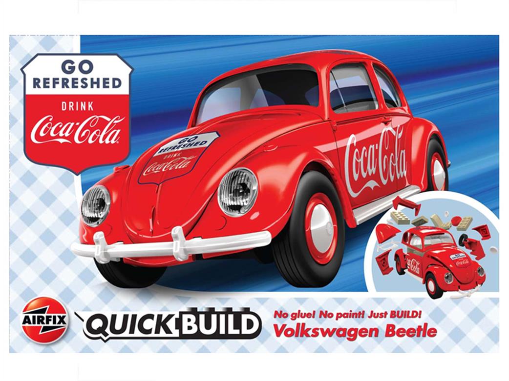 Airfix  J6048 Quickbuild Coca-Cola VW Beetle Van Clip together Block Model