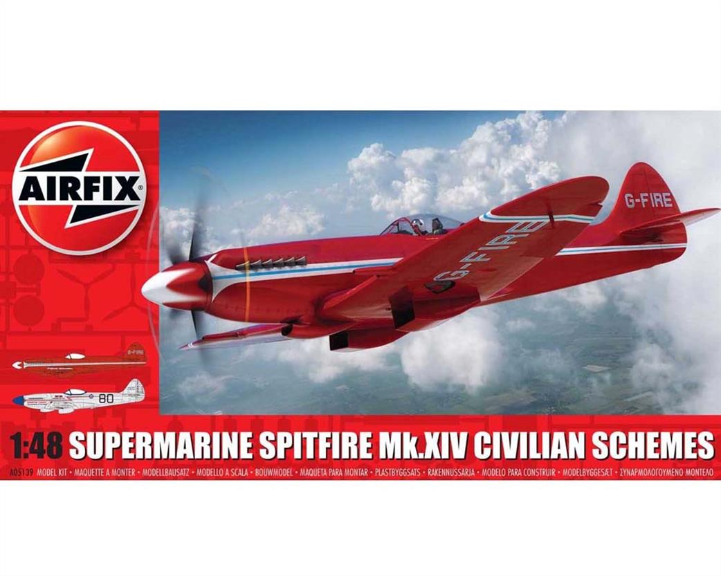 Airfix 1/48 A05139 Supermarine Spitfire MkXIV Race Schemes Aircraft Kit