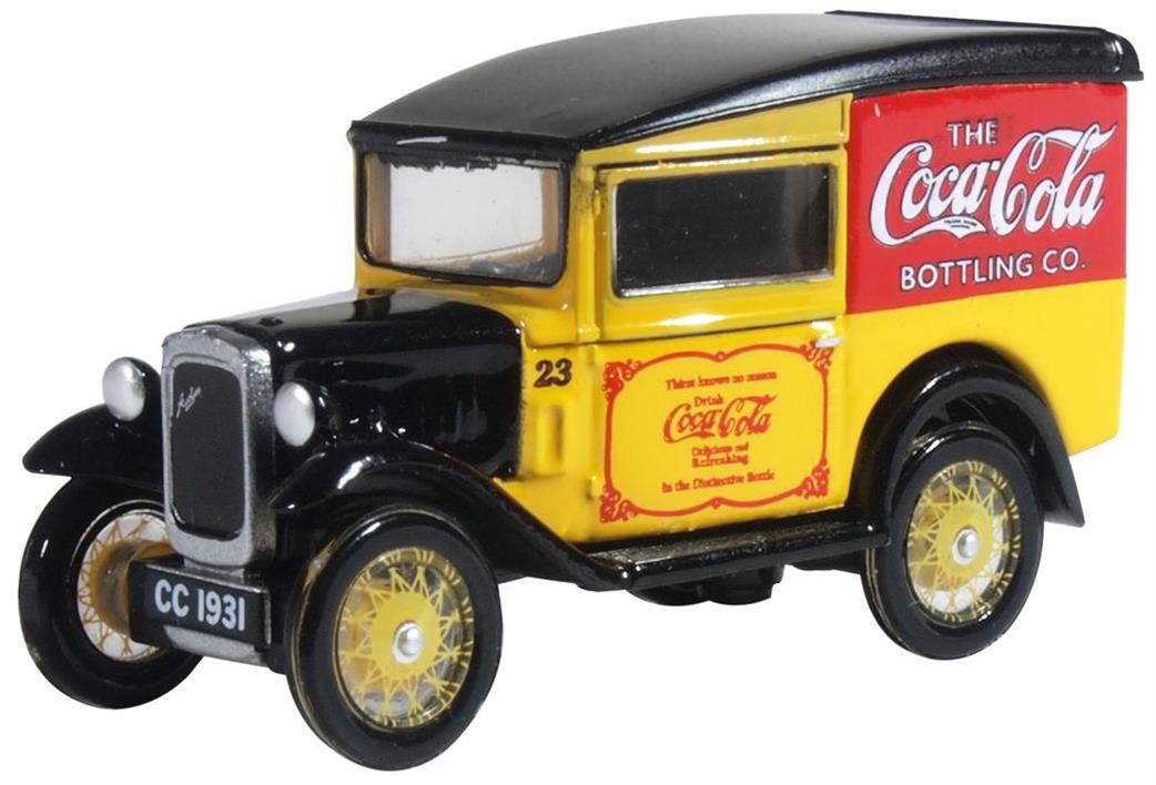 Oxford Diecast 1/76 76ASV006CC Austin Seven Van Coca Cola