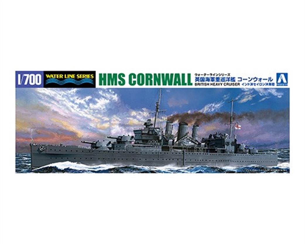 Aoshima 1/700 05672 HMS Cornwall RN WW2 County Class Heavy Cruiser Kit