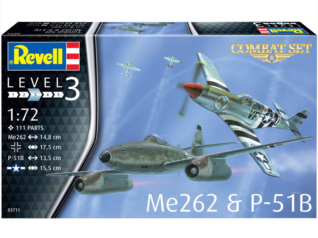 Revell 1/72 03711 Me262 & P-51B Aircraft Kits Combat Set